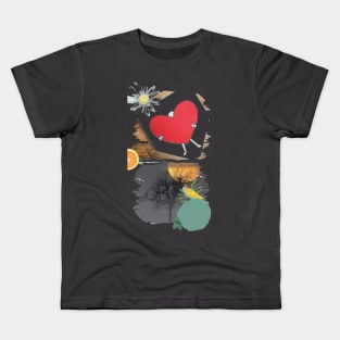 Love sunset sparrow tree Kids T-Shirt